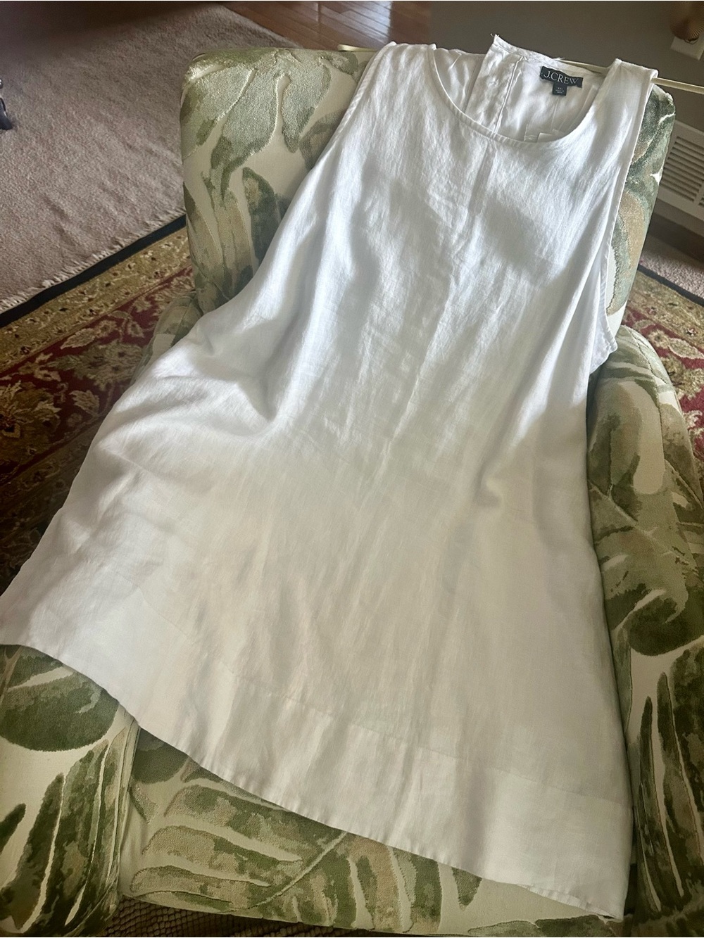 J. Crew Maxine button-back Dress in White Linen XXL